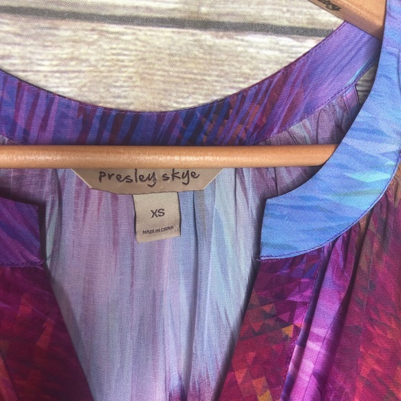 Presley skye 100% silk tie dye high low dress XS - Picture 5 of 8